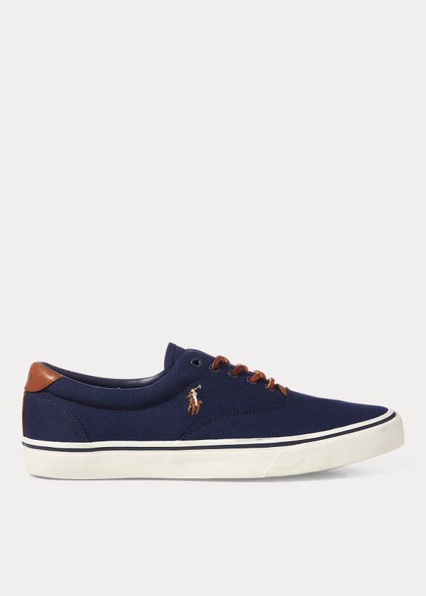 Zapatillas Polo Ralph Lauren Hombre Azul Marino - Thorton Canvas Low-Top - BXJOV5827